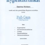 Hygienezertifikat Sabrina Wohlers